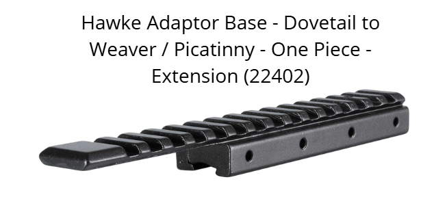 Hawke Adaptor Base - Dovetail to Weaver / Picatinny - One Piece - Extension