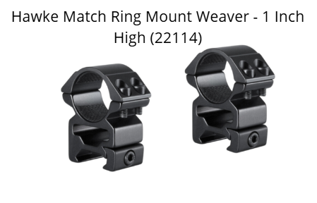 Hawke Match Ring Mount Weaver/Picatinny - 1 Inch