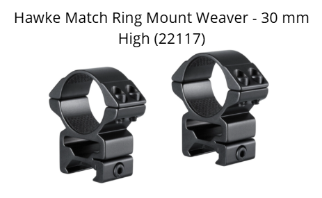 Hawke Match Ring Mount Weaver/Picatinny - 30 mm