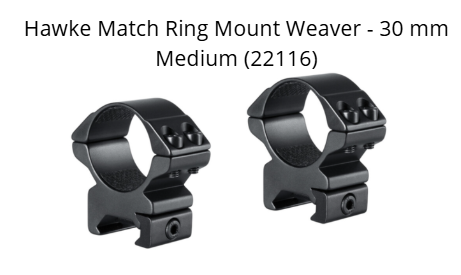 Hawke Match Ring Mount Weaver/Picatinny - 30 mm