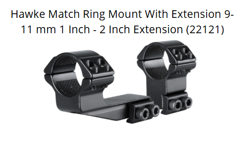 Hawke Match Ring Mount With Extension 9-11 mm 1 Inch