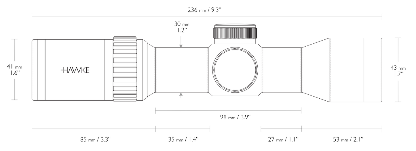 Hawke XB30 Compact 1.5-6x36 - Kruisboog Kijker