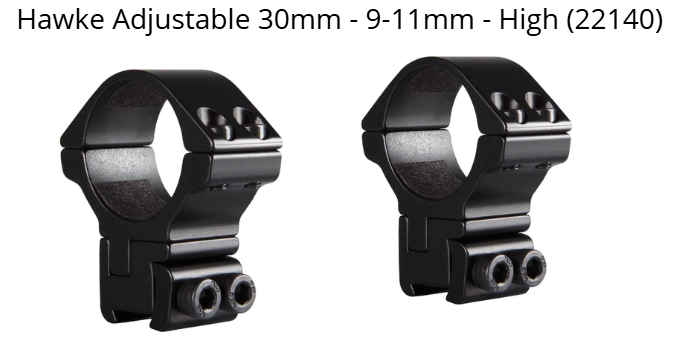 Hawke Adjustable 30mm - 9-11mm - High