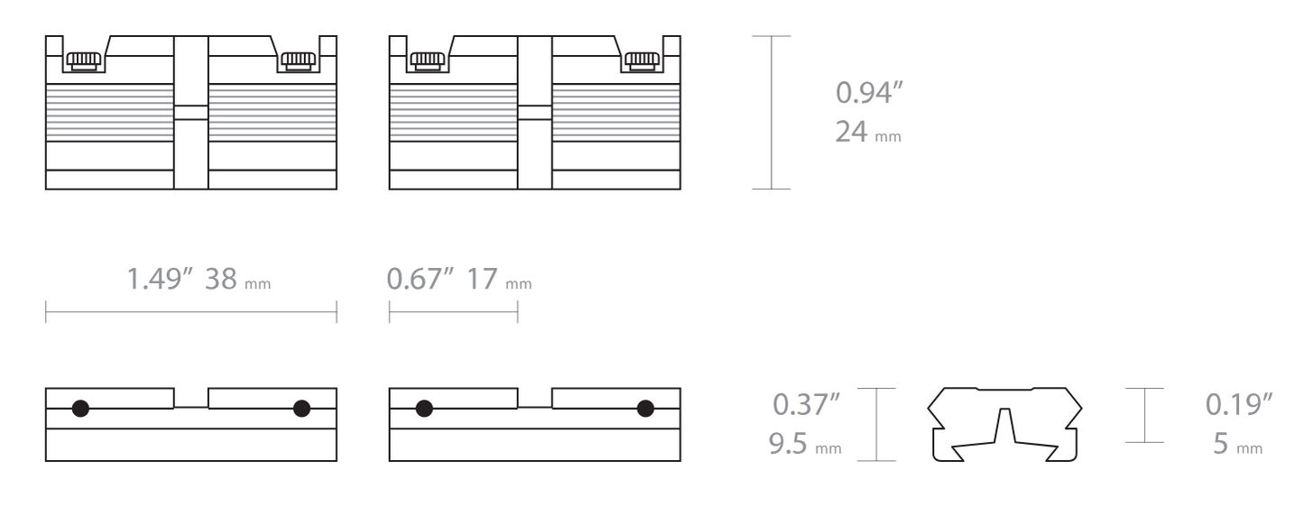 Hawke Adaptor Base - Dovetail Rifle to Weaver - 2 Piece