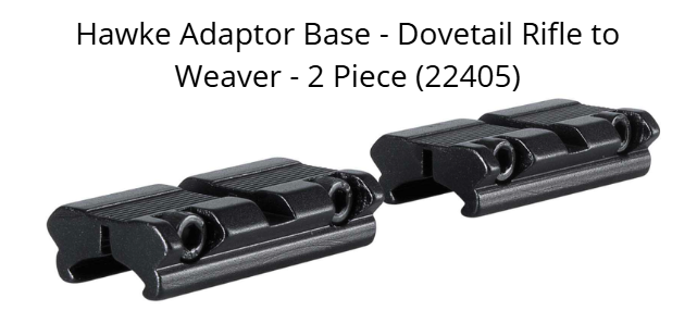 Hawke Adaptor Base - Dovetail Rifle to Weaver - 2 Piece