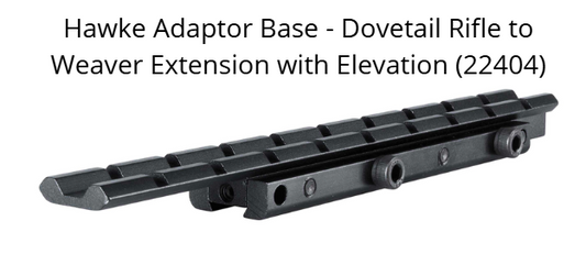Hawke Adaptor Base - Dovetail Rifle to Weaver Extension with Elevation