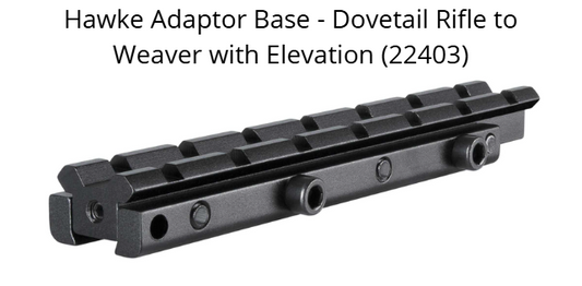 Hawke Adaptor Base - Dovetail Rifle to Weaver with Elevation