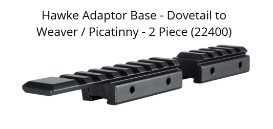 Hawke Adaptor Base - Dovetail to Weaver / Picatinny - 2 Piece