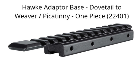 Hawke Adaptor Base - Dovetail to Weaver / Picatinny - One Piece