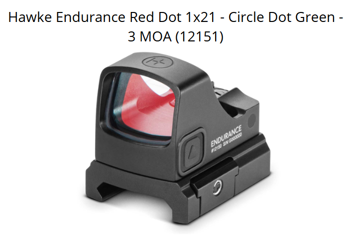 Hawke Endurance Red Dot 1x21 - Circle Dot Green - 3 MOA