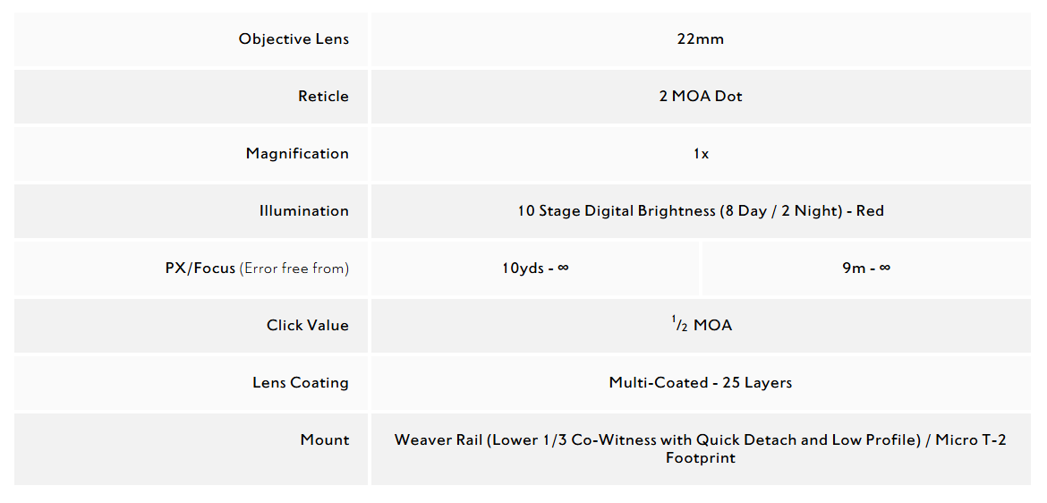 Hawke Frontier Red Dot SIght 1x22 3 MOA / Digital / Auto / Sensor