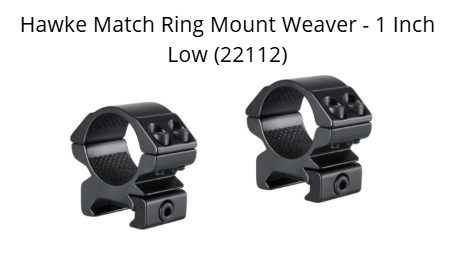 Hawke Match Ring Mount Weaver/Picatinny - 1 Inch