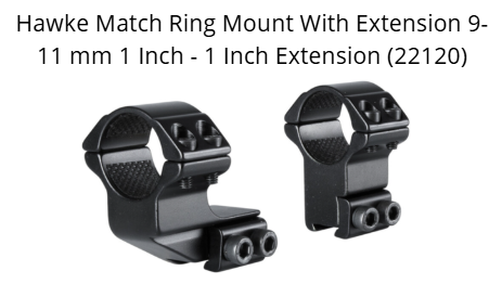 Hawke Match Ring Mount With Extension 9-11 mm 1 Inch