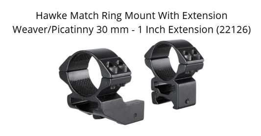 Hawke Match Ring Mount With Extension Weaver/Picatinny 30 mm