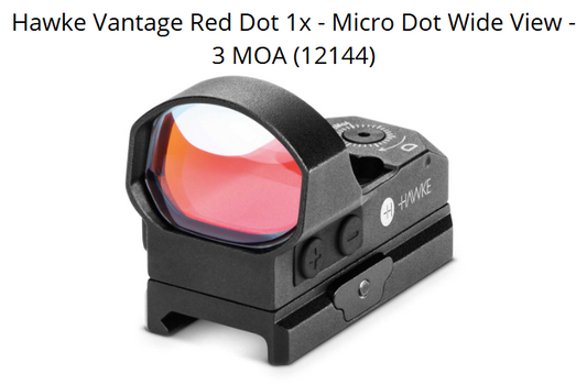 Hawke Vantage Red Dot 1x - Micro Dot Wide View - 3 MOA