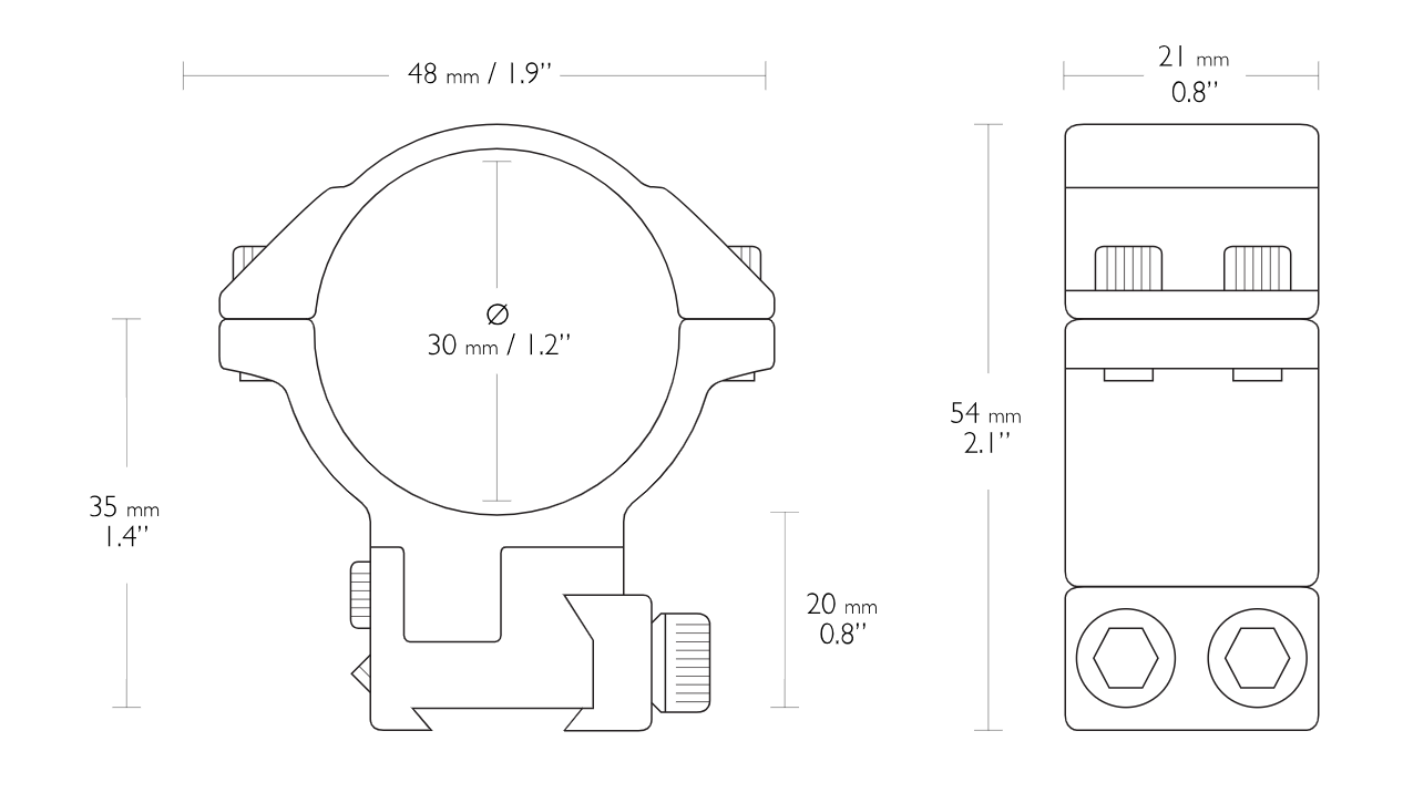 Hawke Adjustable 30mm - 9-11mm - High
