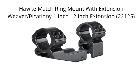 Hawke Match Ring Mount With Extension Weaver/Picatinny 1 Inch